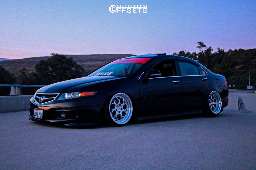 2008 Acura TSX with 18x9.5 15 Aodhan Ds01 and 215/35R18 Delinte Dh2 and Air  Suspension | Custom Offsets