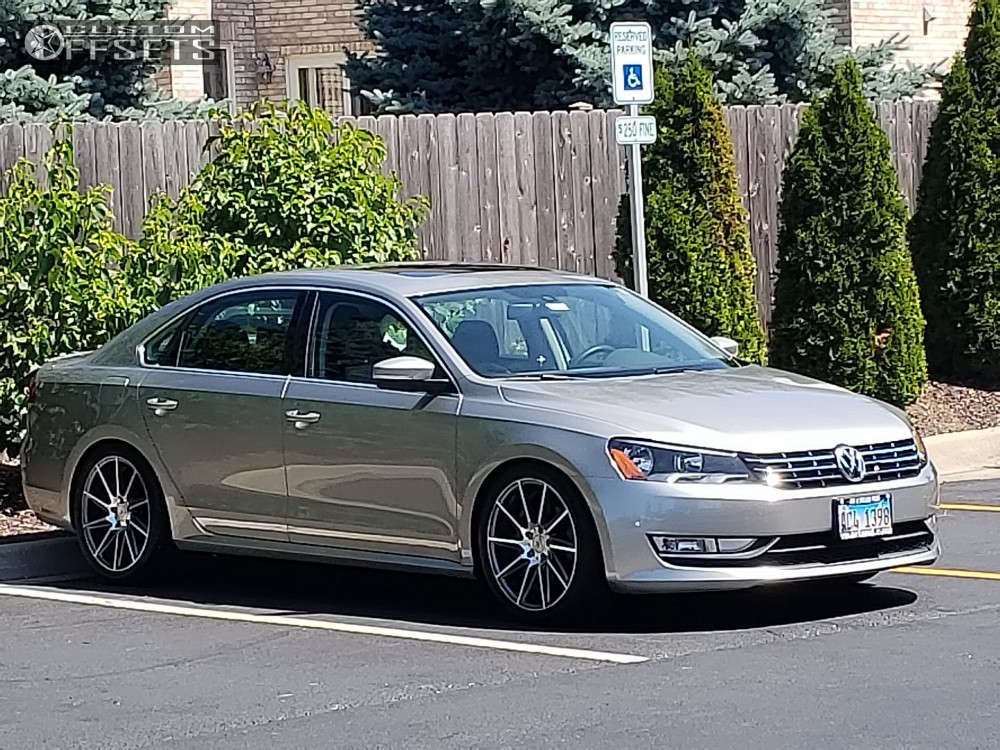 2012 Volkswagen Passat with 19x8.5 45 Verde Quantum and 245/40R19 Achilles  At Sport and Coilovers | Custom Offsets