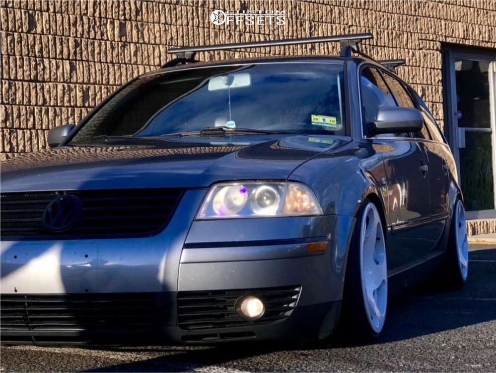 2002 Volkswagen Passat with 18x8.5 35 WatercooledIND Cc10 and 215/40R18  Continental All Season and Coilovers | Custom Offsets