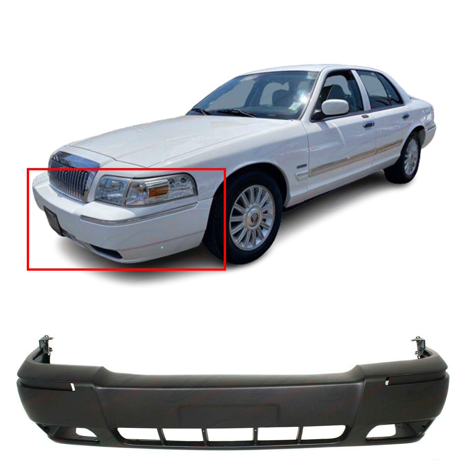 Front Bumper Cover For 2006-2011 Mercury Grand Marquis w/ fog lamp holes  Primed | eBay