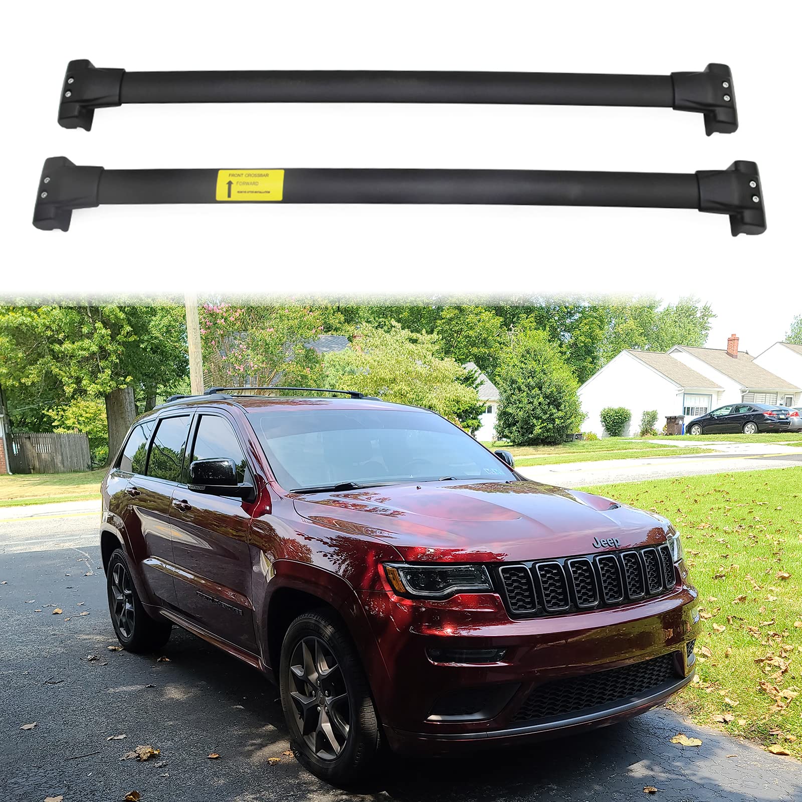 Snailfly Black Crossbars Fit for 2011-2021 Jeep Grand Cherokee Cross Bars  Roof Rack Luggage Holder