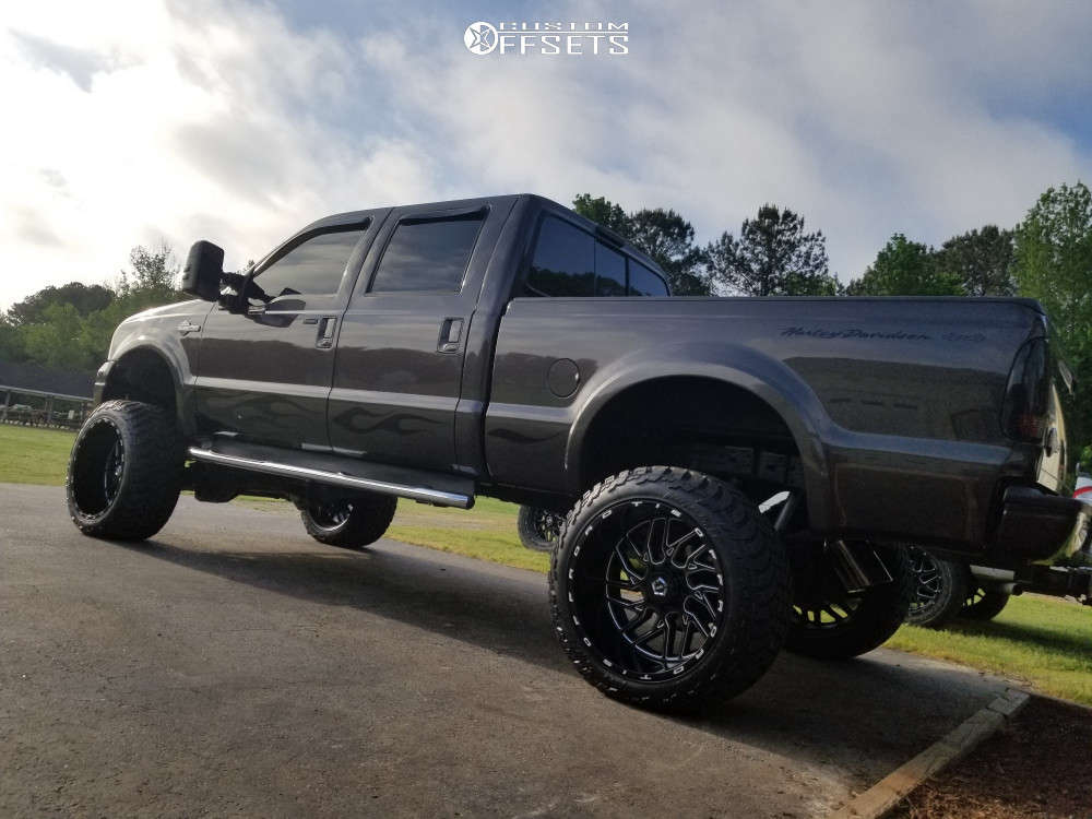 2007 Ford F-250 Super Duty with 24x14 -76 TIS 544BM and 37/13.5R24 AMP Mud  Terrain Attack Mt A and Suspension Lift 7" | Custom Offsets