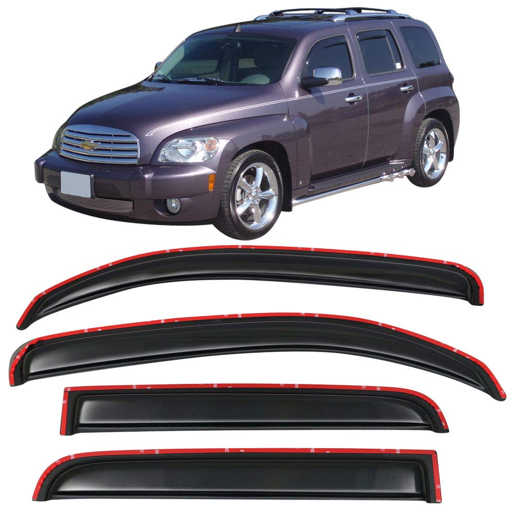 Amazon.com: Window Visor Compatible with 2006-2011 Chevy HHR 4Door, Acrylic  in-Channel Smoke Tinted 4PCS Sun Rain Shade Guard Wind Vent Air Deflector  by IKON MOTORSPORTS, 2007 2008 2009 2010 : Automotive
