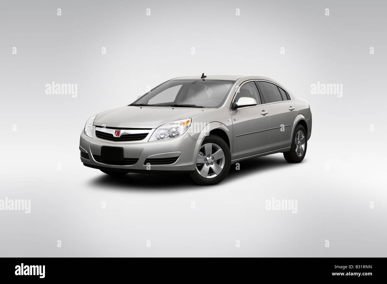 2008 Saturn Aura Green Line in Silver - Front angle view Stock Photo - Alamy