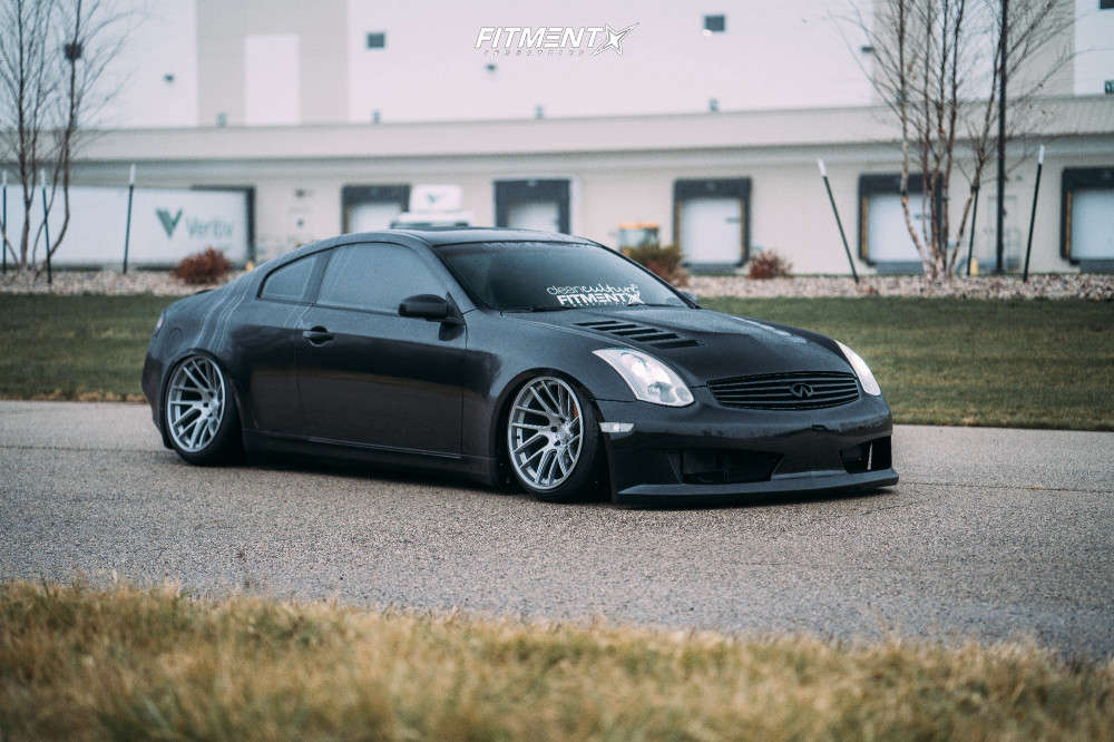 2004 INFINITI G35 Rwd 2dr Coupe w/Leather (3.5L 6cyl 6M) with 19x11 Anovia  Elder and Nitto 245x35 on Air Suspension | 1384992 | Fitment Industries