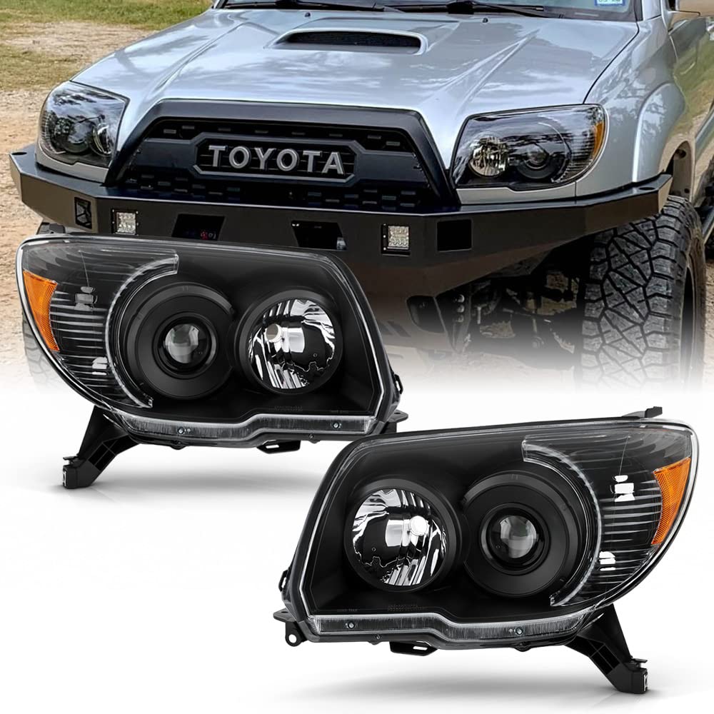 Amazon.com: ACANII - For Black 2006-2009 Toyota 4Runner Replacement  Headlights lamps 06-09 Driver + Passenger Side : Everything Else
