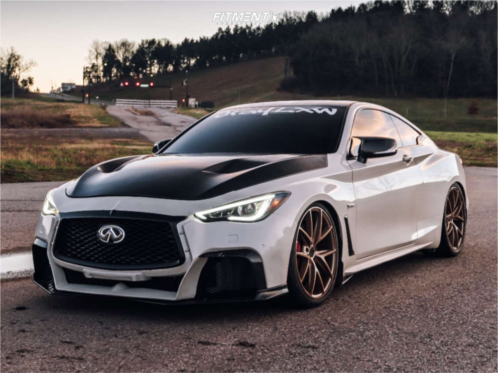 2018 INFINITI Q60 Red Sport 400 with 20x9.5 Niche Misano and Continental  255x30 on Coilovers | 2018994 | Fitment Industries