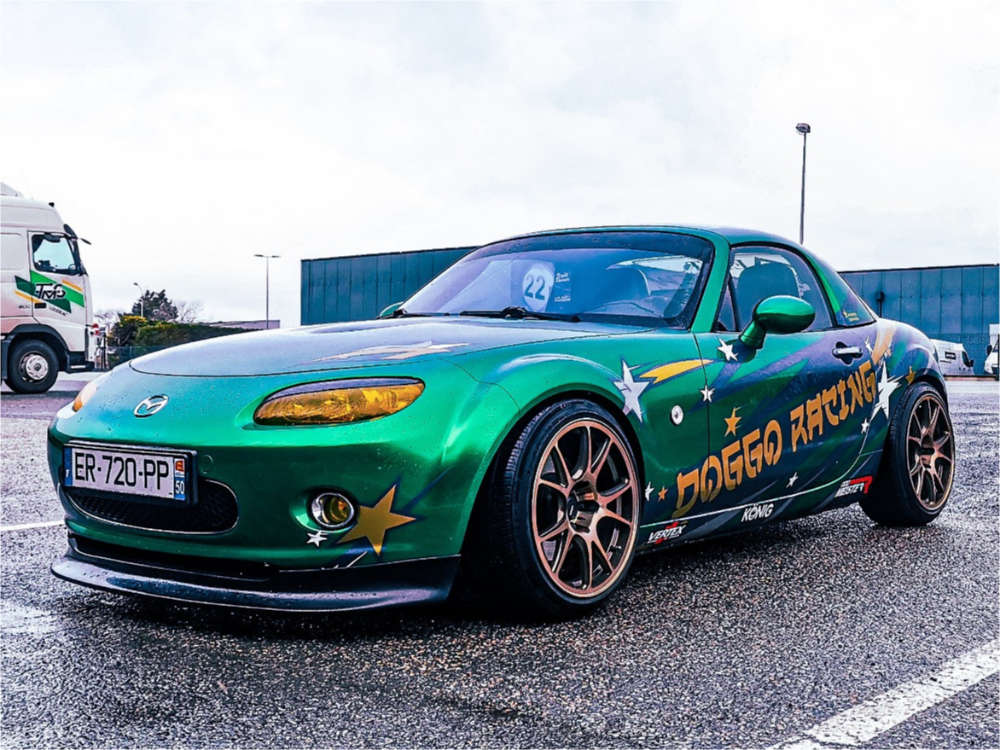 2009 Mazda MX-5 Miata with 17x9 25 Konig Freeform and 205/45R17 Barum  Bravuris 3 and Coilovers | Custom Offsets