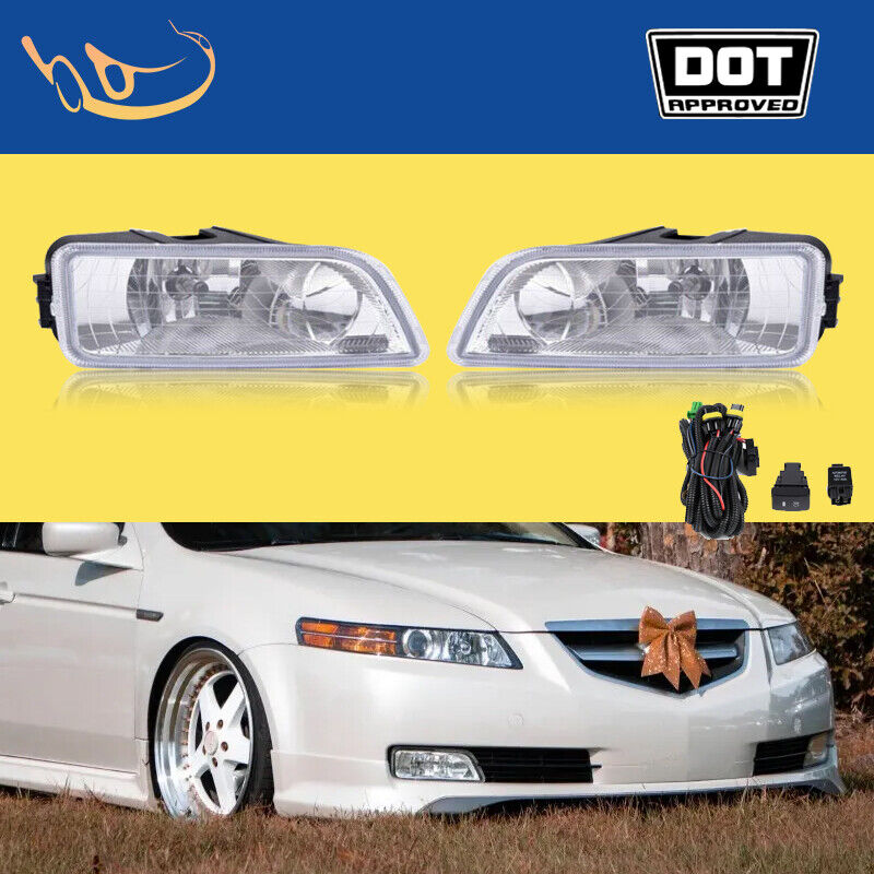 Fit 2004 2005 2006 Acura TL Clear Front Bumper Fog Lights Driving Lamps  W/Switch 733805623722 | eBay