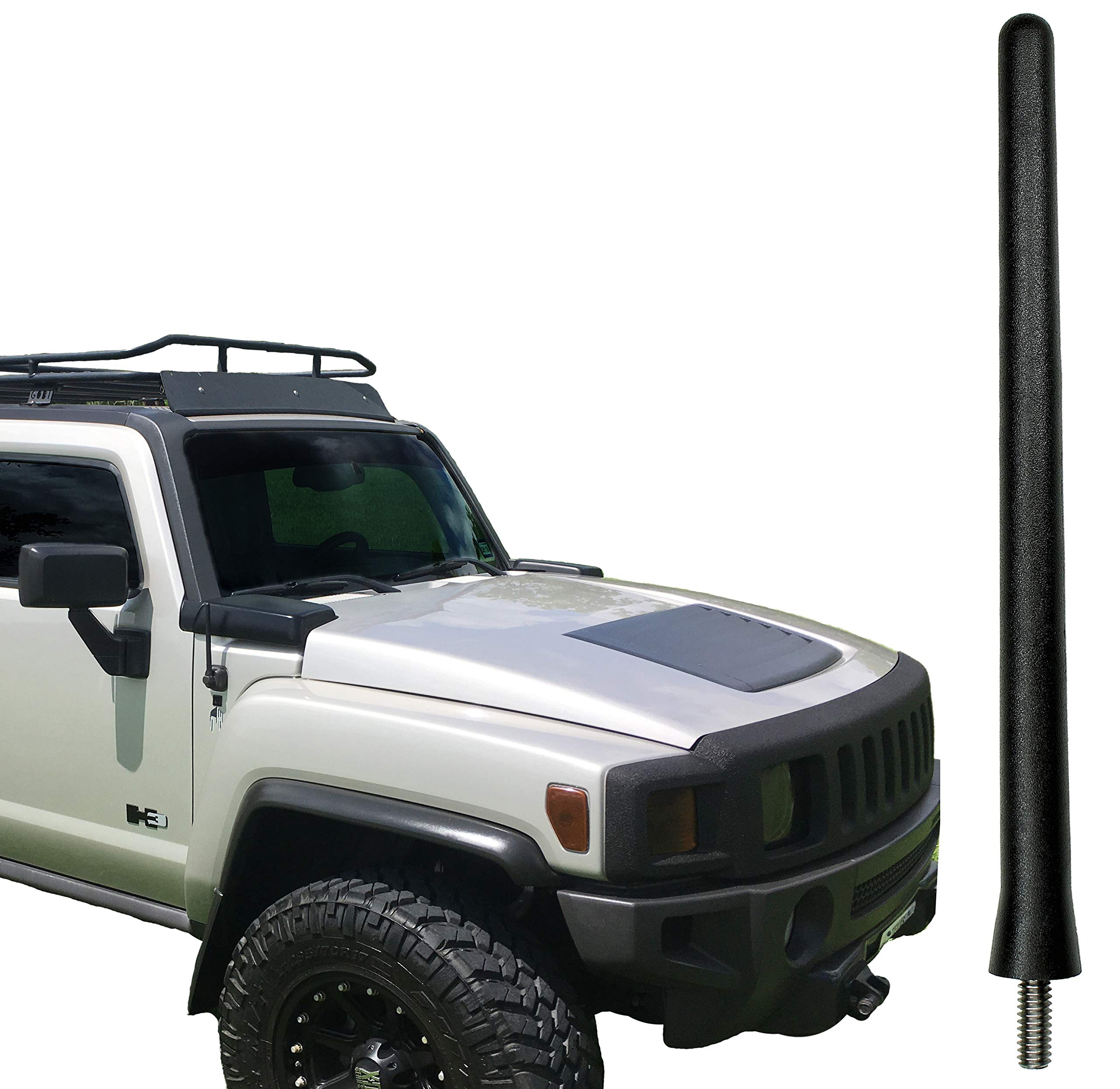 AntennaMastsRus - The Original 6 3/4 Inch is Compatible with Hummer H3 (2006-2010)  - Car Wash Proof Short Rubber Antenna - Internal Copper Coil - Premium  Reception - German Engineered