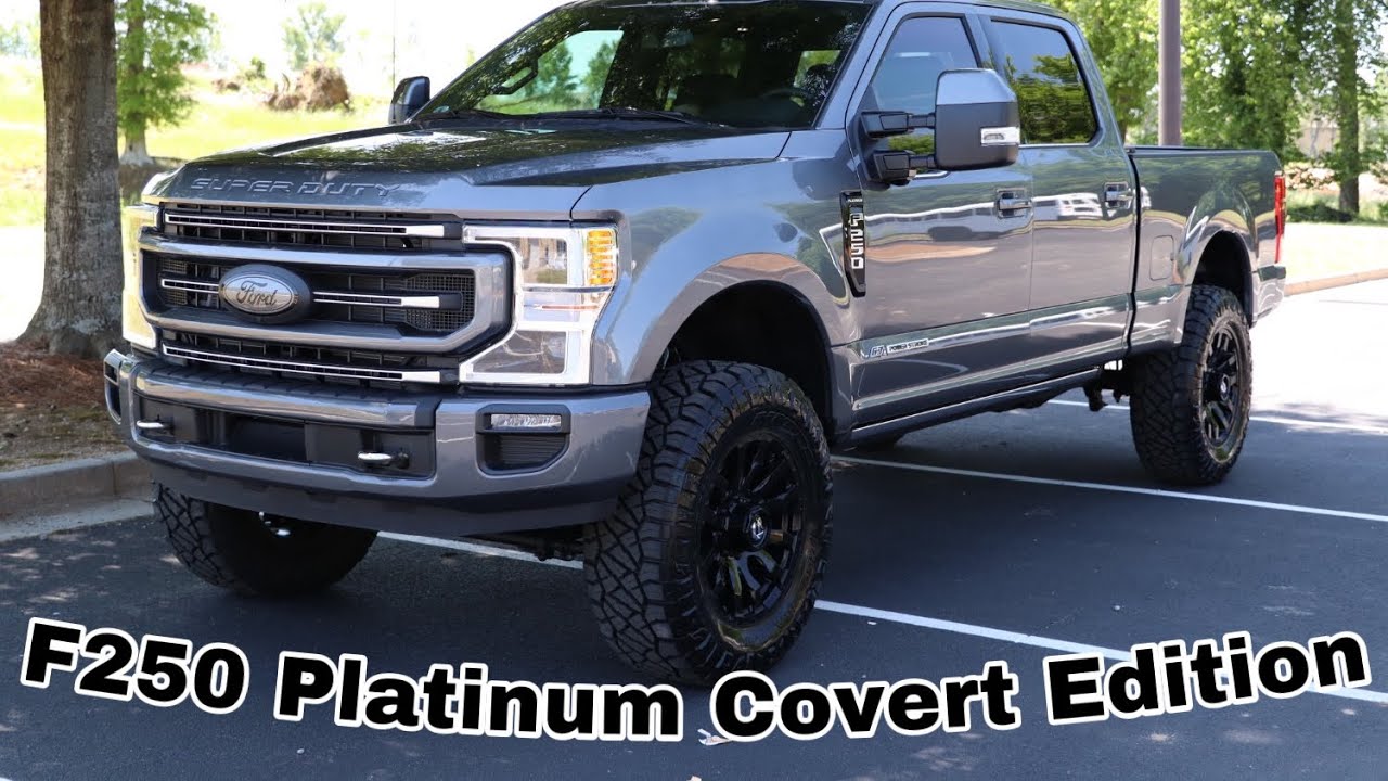 2021 Ford F250 Platinum Covert Edition Leveled on 37s RUGGED & Classy Super  Duty Review - YouTube