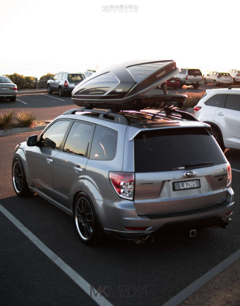2011 Subaru Forester with 19x8.5 42 Work Emotion Cr 2p and 245/40R19  Michelin Pilot Sport 4 and Coilovers | Custom Offsets