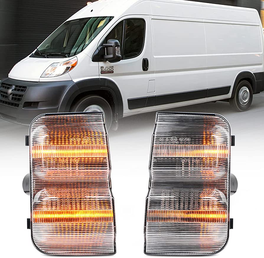 Amazon.com: NSLUMO Sequential LED Side Mirror Marker Lights Compatible w/  2014-2022 RAM Promaster 1500/2500/3500 Towing Mirror Turn Signal Indicator  Lamp Assembly Clear Lens : Automotive