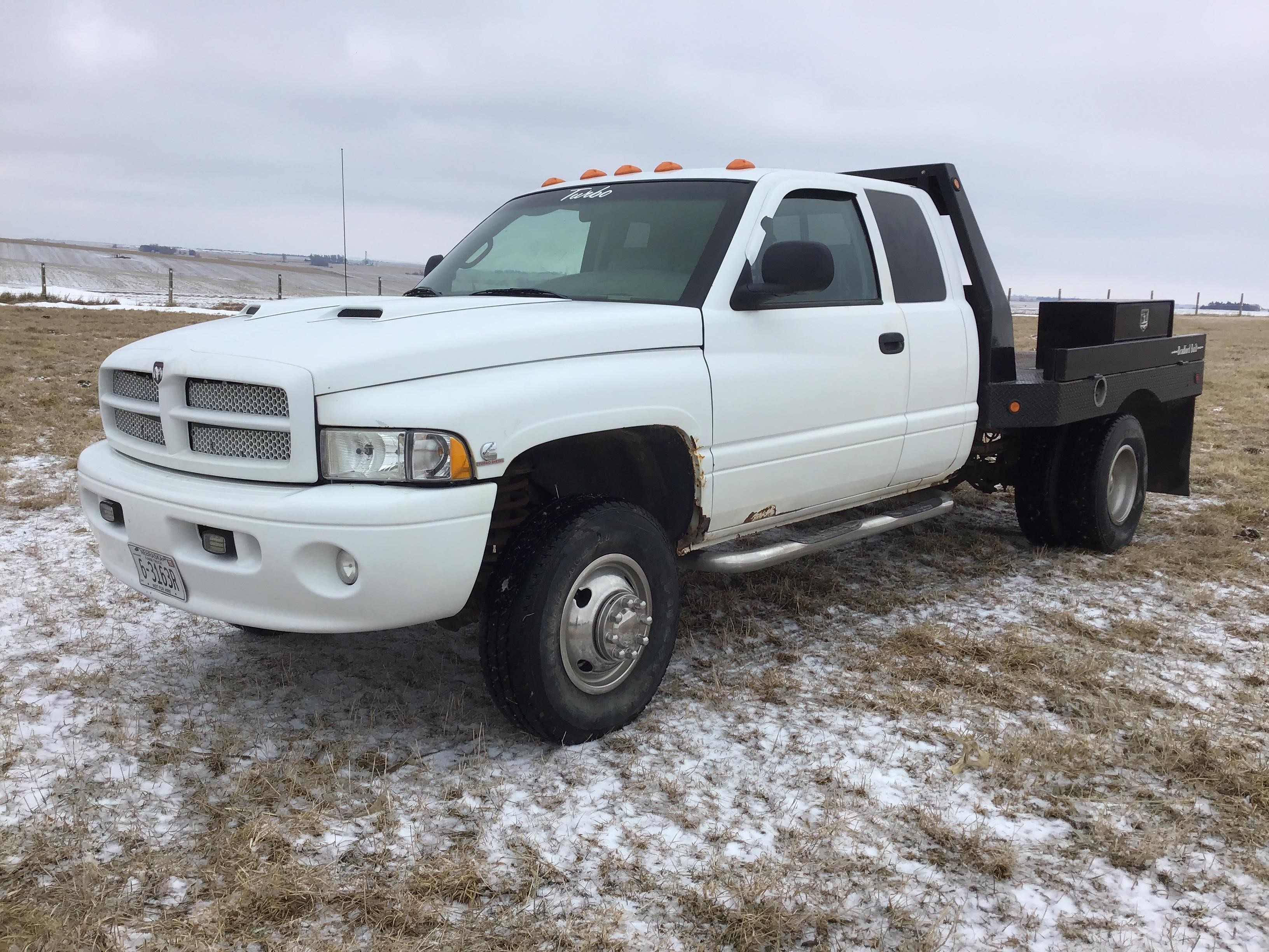 1999 Dodge RAM 3500 SLT 4X4 Flatbed Diesel Pickup BigIron Auctions