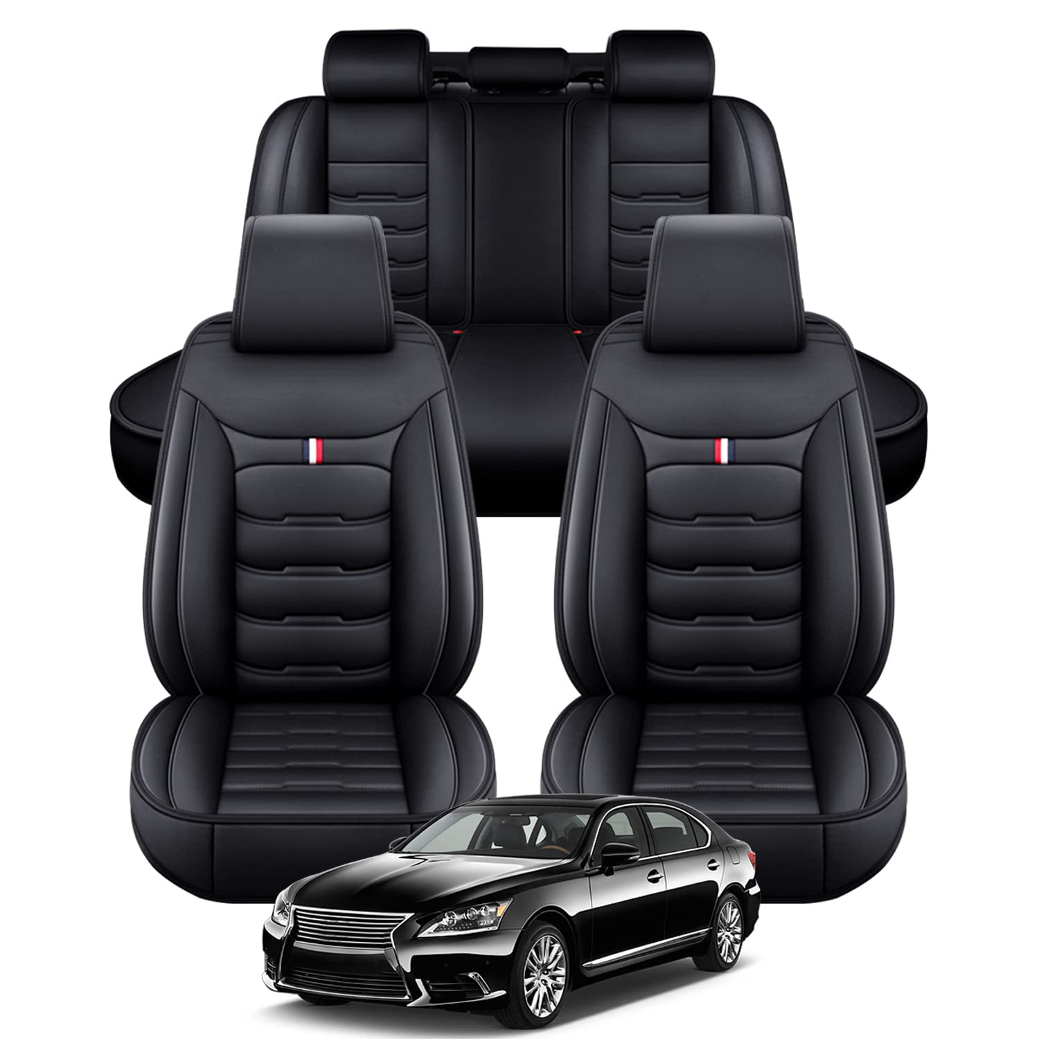 Yajomi Custom Car Seat Covers Full Set for KIA Amanti 2004-2009 Leather Car  Seat Covers