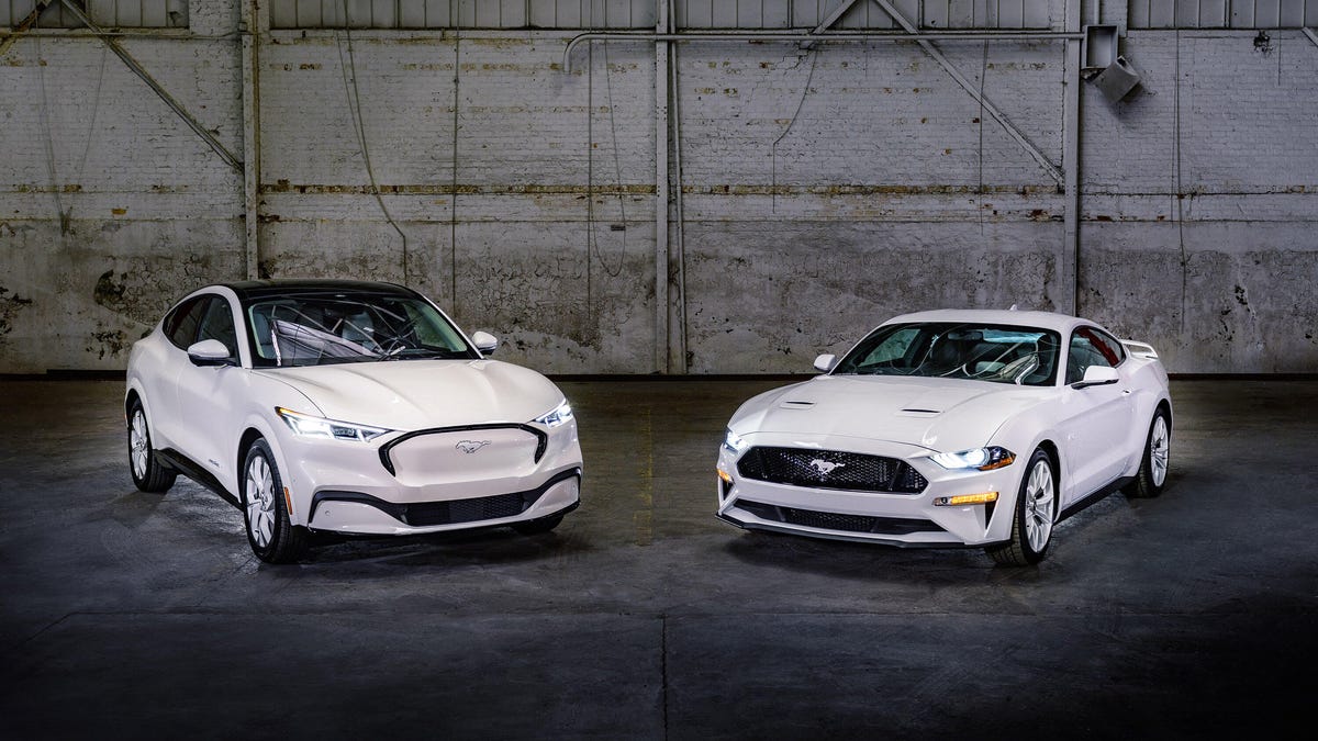 2022 Ford Mustang, Mach-E look mighty cool with Ice White Edition packages  - CNET