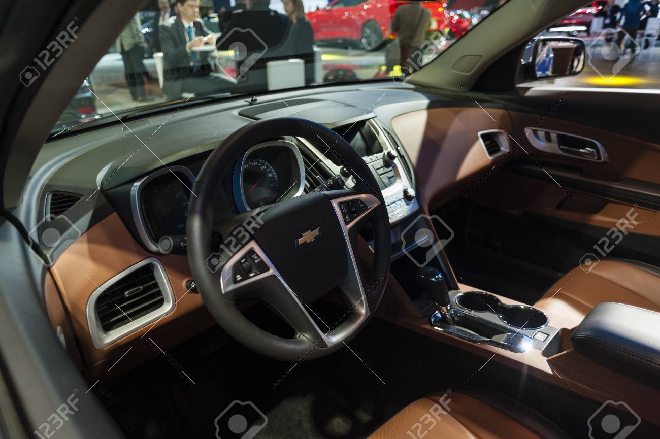 New York, USA - March 23, 2016: Chevrolet Equinox Interior On Display  During The New York International Auto Show At The Jacob Javits Center.  Stock Photo, Picture And Royalty Free Image. Image 54468484.