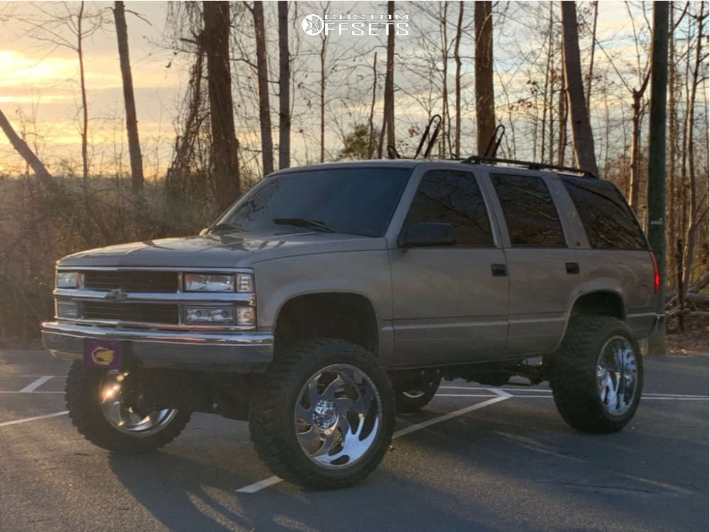 1999 Chevrolet Tahoe with 22x12 -44 Monster Offroad M07 and 35/12.5R22  Kanati Mud Hog and Suspension Lift 6" | Custom Offsets