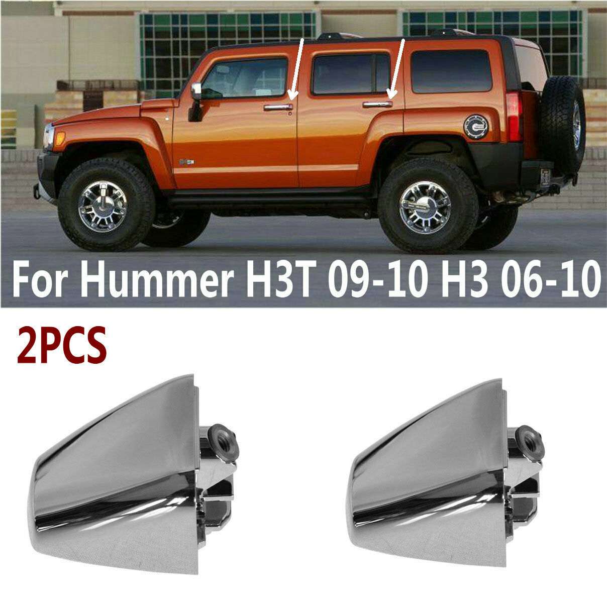 Front/Rear Outside Door Handle Cover Caps Chrome For Hummer H3T 2009-10 H3  06-10 | eBay