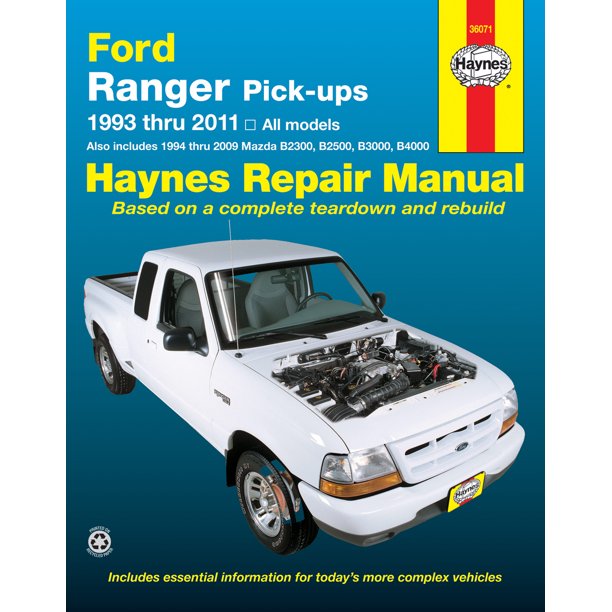 Ford Ranger (93-11) & Mazda B2300/B2500/B3000/B4000 (94-09) Haynes Repair  Manual ^ - Walmart.com