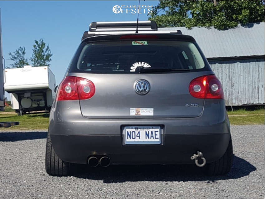 2009 Volkswagen Rabbit with 19x8.5 45 WatercooledIND Mt10 and 225/35R19  Accelera Phi and Lowering Springs | Custom Offsets