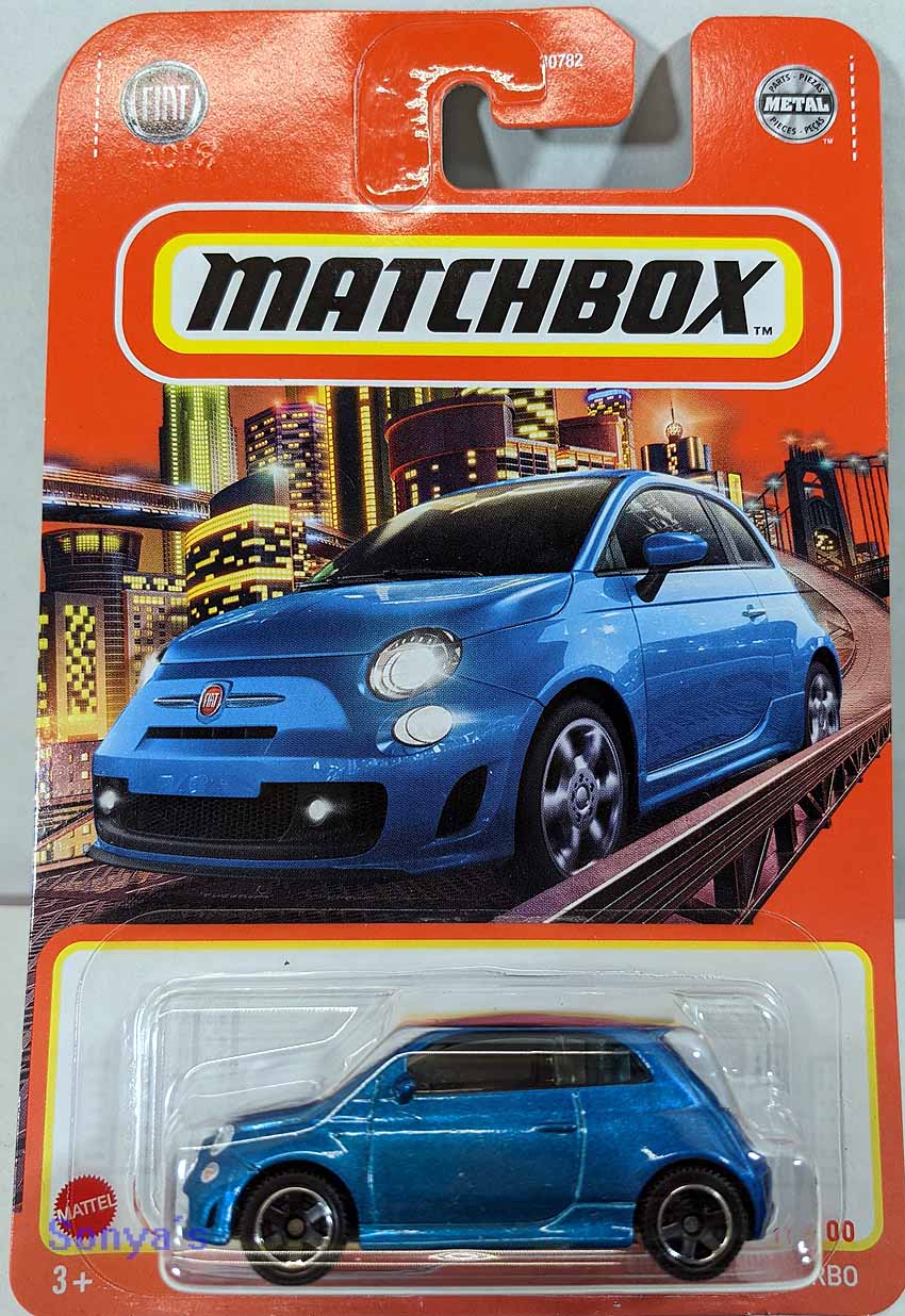 Matchbox Blue 2019 Fiat 500 Turbo 2022 – Sonya's Diecast