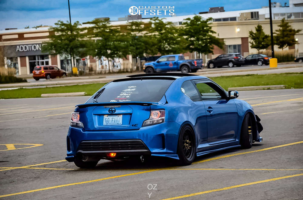 2015 Scion TC with 18x9.5 35 ESR Sr01 and 215/35R18 Falken Azenis Rt-615k  and Coilovers | Custom Offsets