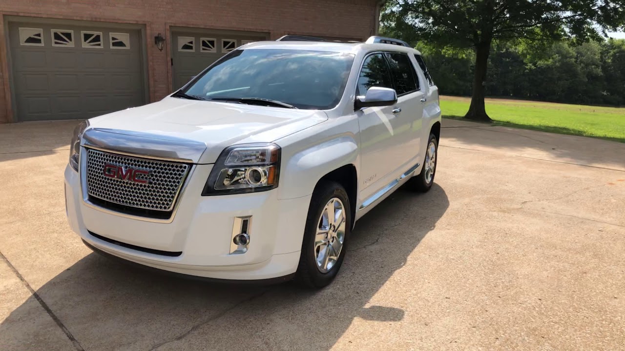 WEST TN 2015 GMC TERRAIN DENALI AWD WHITE LEATHER NAVIGATION USED FOR SALE  INFO SUNSETMOTORS.COM - YouTube