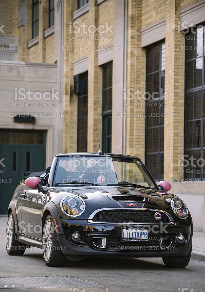 Black Mini Convertible In Spring Time Stock Photo - Download Image Now -  Convertible, Mini Cooper, Alloy Wheel - iStock