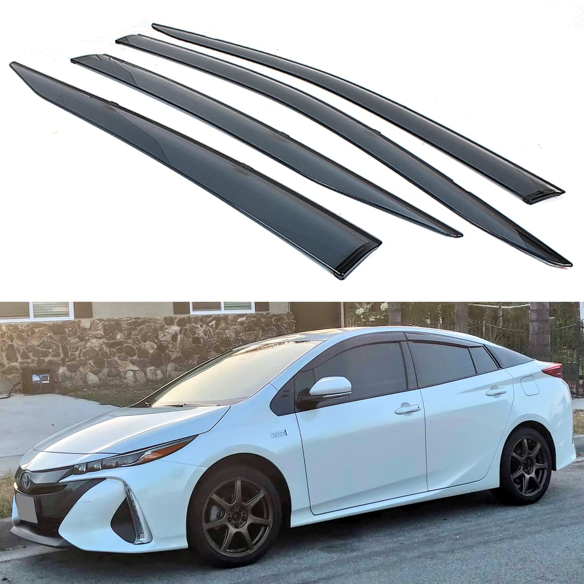 Amazon.com: Smoke Tinted Window Visor Rain Guard with Clips Replacement  Compatible for 2016-2022 Toyota Prius Prime : Automotive