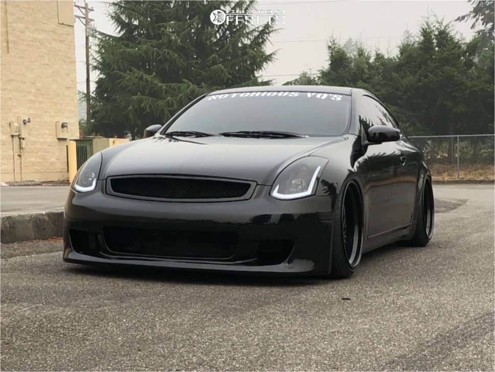 2007 INFINITI G35 with 20x10.5 6 Infinitewerks Mt and 245/35R20 Nexen Nfera  Su1 and Air Suspension | Custom Offsets