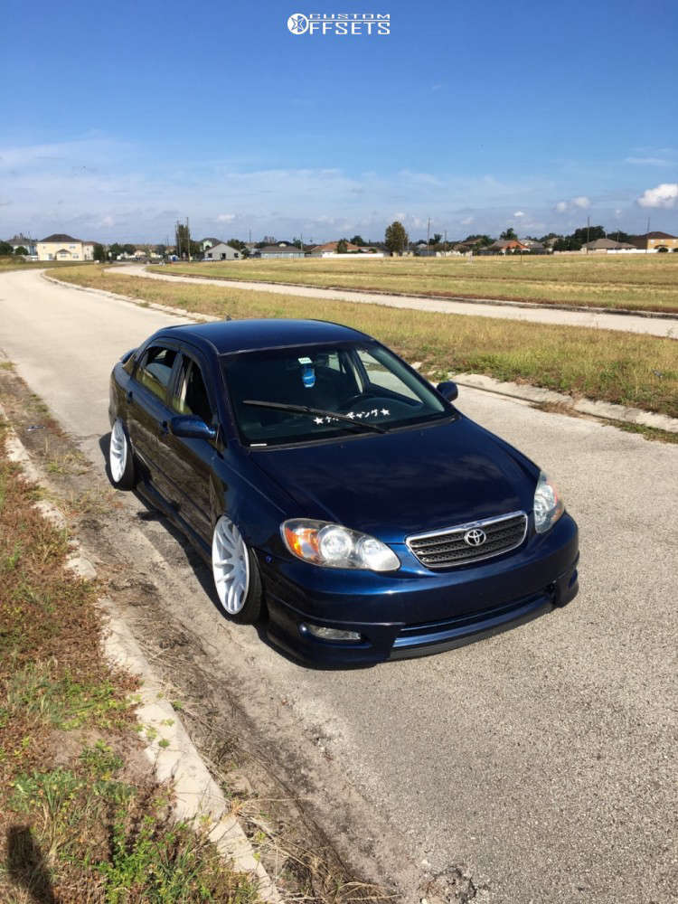 2007 Toyota Corolla with 18x10.5 22 ESR Sr08 and 225/35R18 Achilles Atr  Sport 2 and Coilovers | Custom Offsets