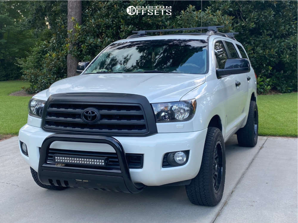 2010 Toyota Sequoia with 20x9 1 Fuel Sledge and 275/60R20 Bridgestone  Dueler A/t Rh-s and Leveling Kit | Custom Offsets
