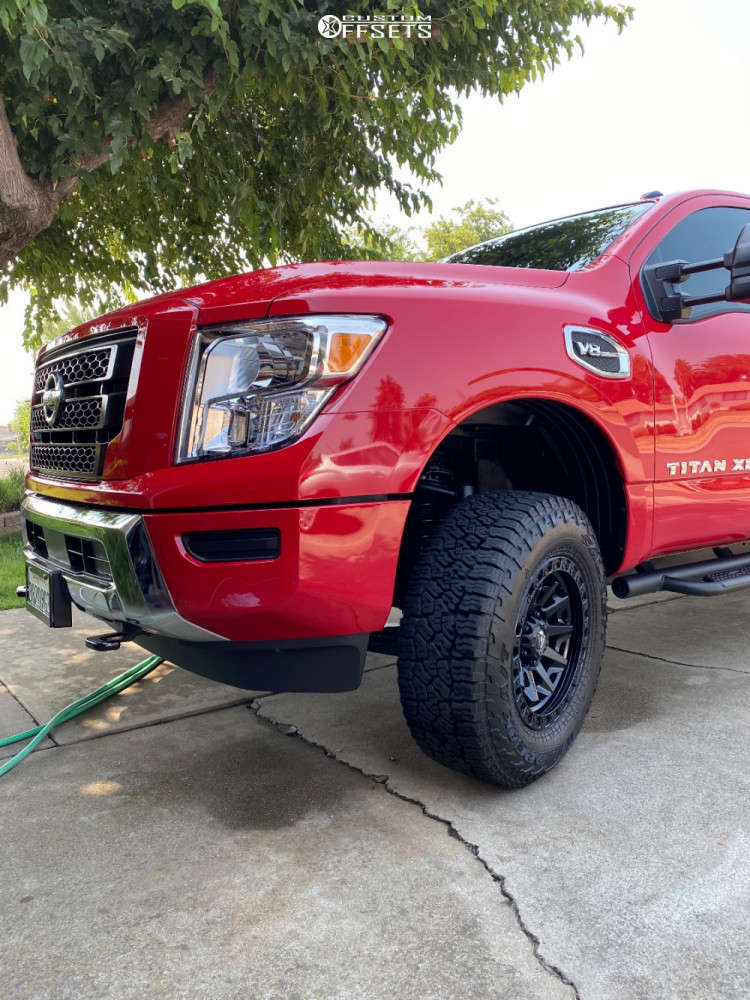 2021 Nissan Titan XD with 18x9 20 Fuel Covert and 33/11.5R18 Falken  Wildpeak At3w and Suspension Lift 3" | Custom Offsets