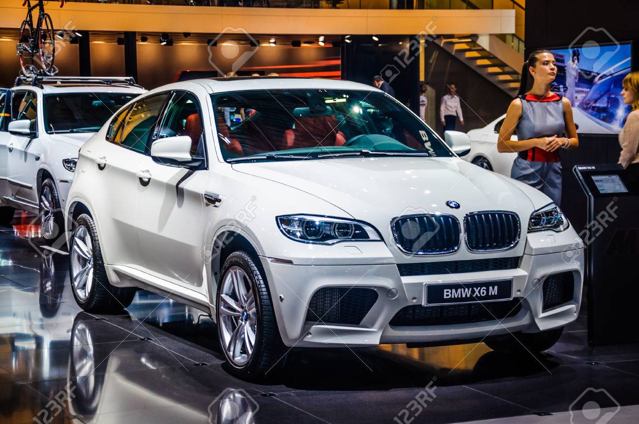 MOSCOW, RUSSIA - AUG 2012: BMW X6 M E71 Presented As World Premiere At The  16th MIAS Moscow International Automobile Salon On August 30, 2012 In  Moscow, Russia Stock Photo, Picture And