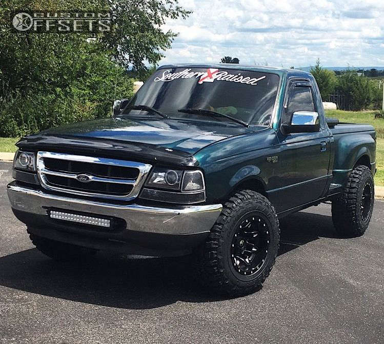 1998 Ford Ranger with 15x10 -43 Fuel Lethal and 31/10.5R15 Federal Couragia  MT and Stock | Custom Offsets