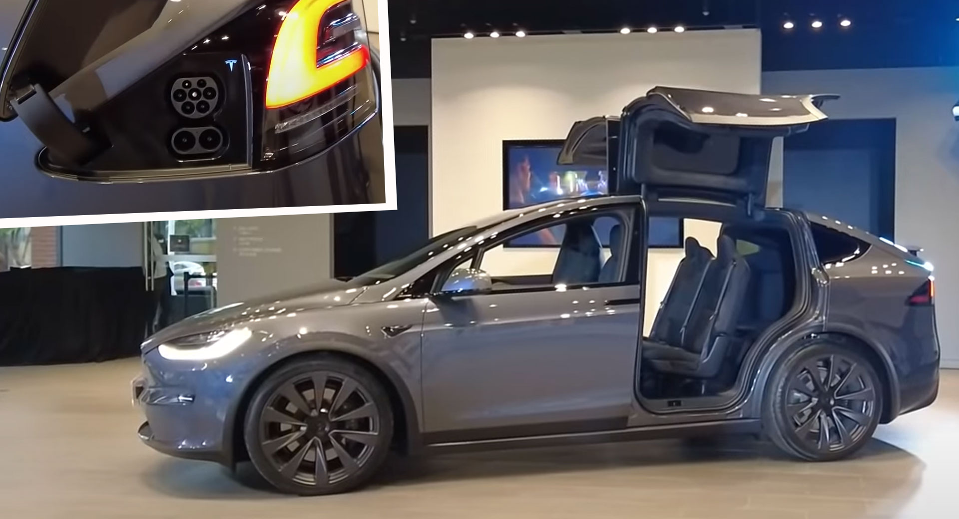 2022 Tesla Model X Plaid Shows Up With Seven Seats And CSS2 Charging Port |  Carscoops