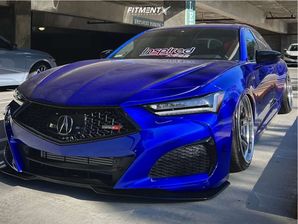 2022 Acura TLX Type S with 19x10.5 SevenK Featherlight Rem3x and Lionhart  245x35 on Air Suspension | 2258928 | Fitment Industries