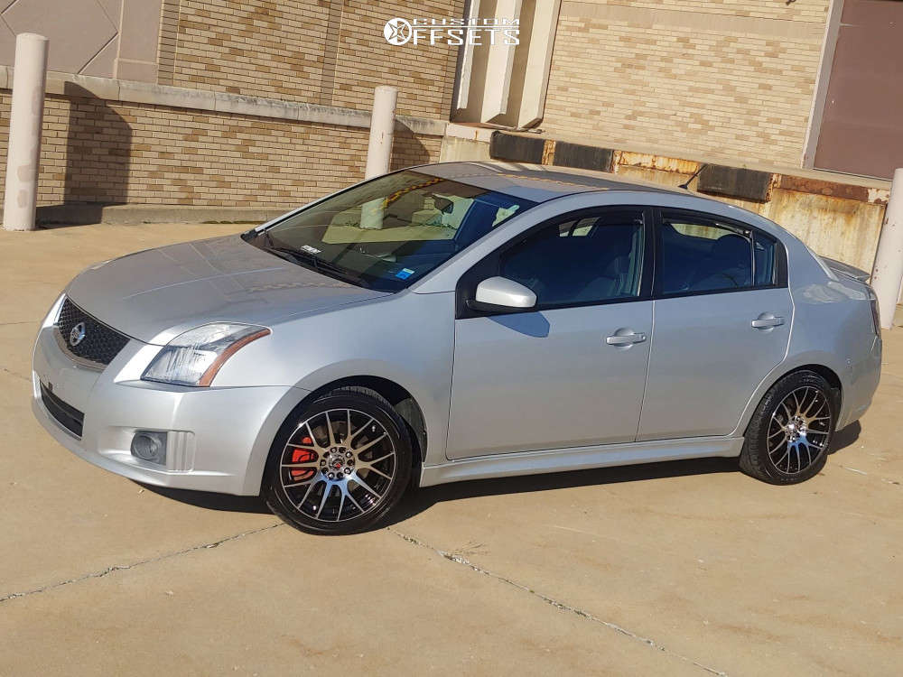 2012 Nissan Sentra with 17x7.5 38 Dcenti DCTL049-M and 225/45R17 Sumitomo  Htr A/s P02 and Stock | Custom Offsets