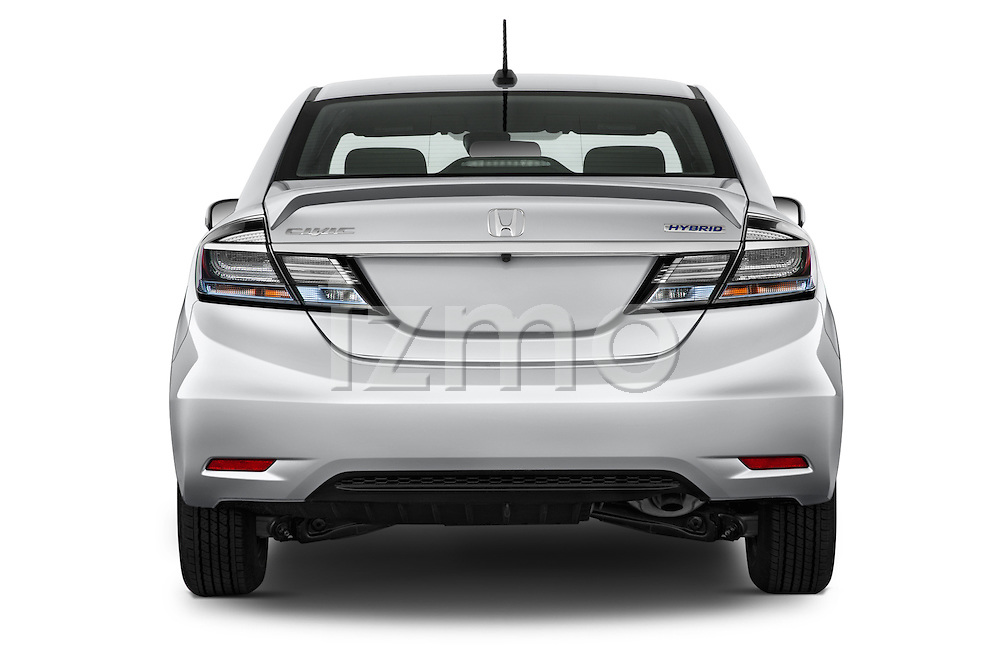 2014 Honda Civic Hybrid Hybrid CVT 4 Door Sedan Rear View Stock Images |  izmostock