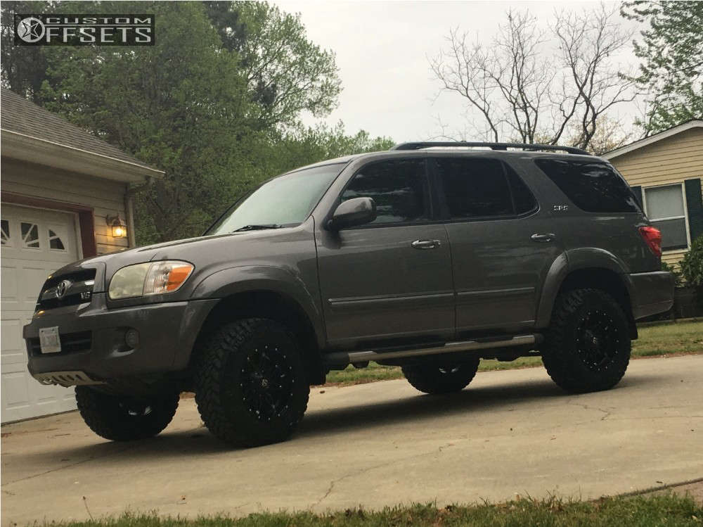 2005 Toyota Sequoia with 17x9 1 Fuel Hostage and 285/70R17 Nitto Trail  Grappler and Suspension Lift 3" | Custom Offsets