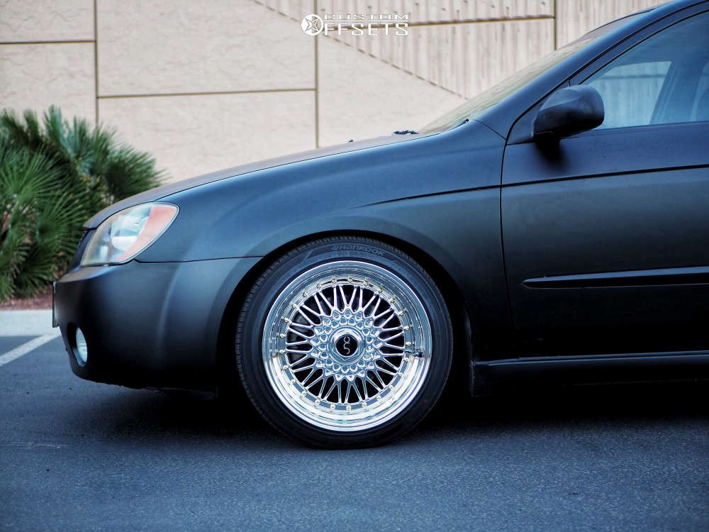 2006 Kia Spectra5 with 17x8.5 15 JNC Jnc004 and 205/45R17 Hankook Ventus V2  Concept 2 and Coilovers | Custom Offsets