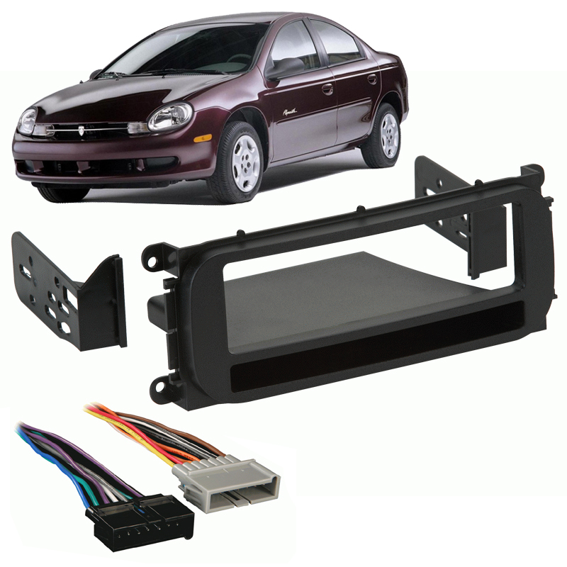 Fits Plymouth Neon 2000-2001 Single DIN Stereo Harness Radio Install Dash  Kit - Walmart.com