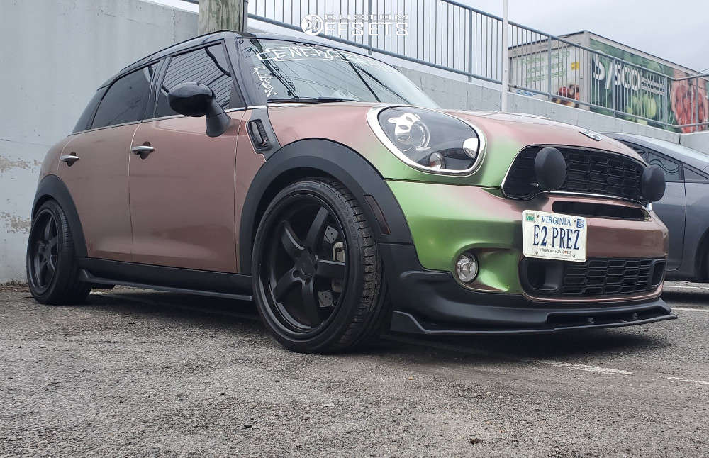 2012 Mini Cooper Countryman with 19x8.5 35 Niche Pantano and 225/40R19  Bridgestone Potenza and Lowering Springs | Custom Offsets