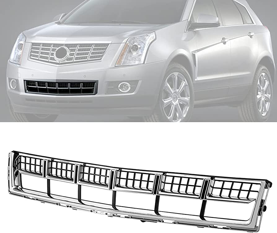 MotorFansClub Front Grill Fit for Cadillac SRX 2013 2014 2015 Bumper Lower  Grille Hood Mesh Grill Chrome