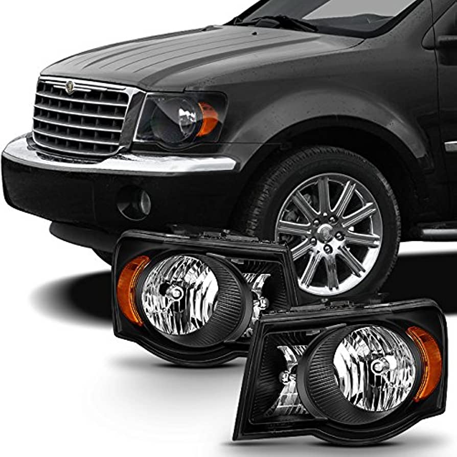Amazon.com: AKKON - For 2007 2008 2009 Chrysler Aspen Matte Black  Headlights Headlamps LH Left & RH Right Side Pair Assembly : Automotive
