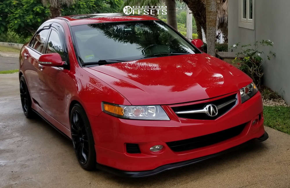 2008 Acura TSX with 18x8.5 35 AVID1 AV20 and 215/45R18 Achilles At Sport  and Lowering Springs | Custom Offsets