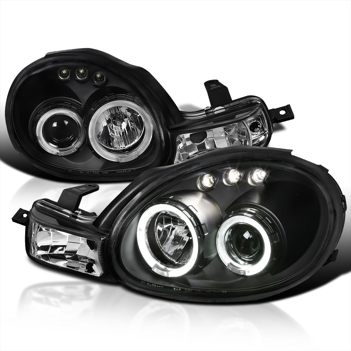 Spec-D Tuning LED Projector Headlights Black Compatible with 2000-2002  Dodge Neon, 2000-2002 Plymouth Neon Left + Right Pair Headlamps Assembly -  Walmart.com