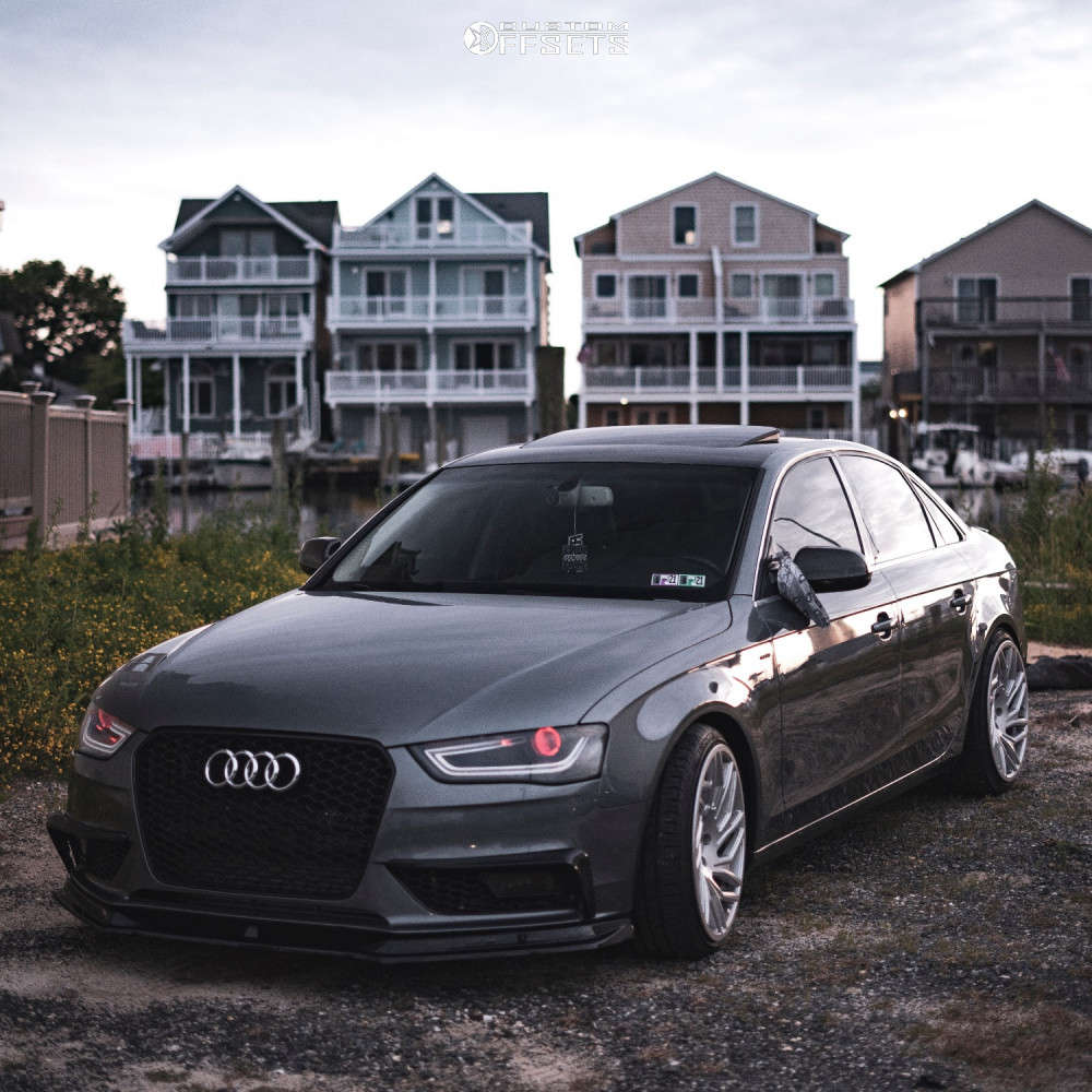2014 Audi A4 with 19x10 35 WatercooledIND Jb1 and 225/35R19 Nankang Ns-20  and Lowering Springs | Custom Offsets
