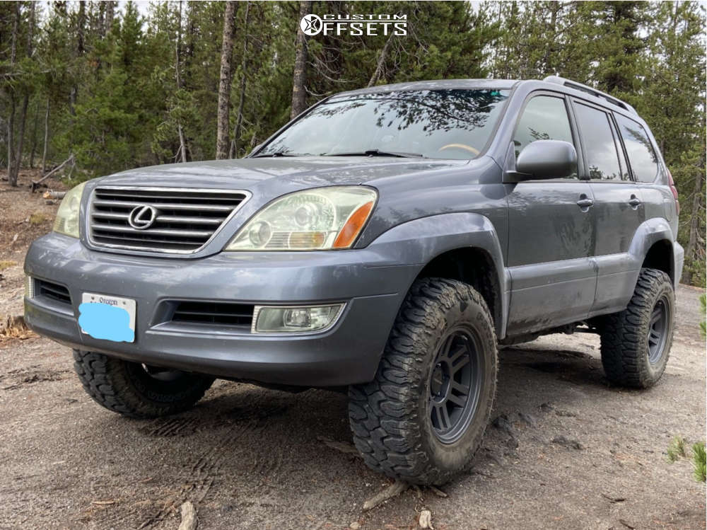 2007 Lexus GX470 with 17x9 -10 Vision Manx 2 Overland and 285/70R17  Milestar Patagonia Mt and Suspension Lift 2.5" | Custom Offsets